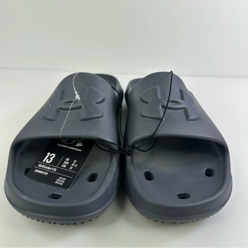Under Armour locker v slides castlerock Gray Size 13